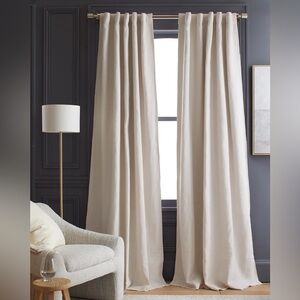 QUINCE Set Of 2 48x96 Heavyweight European Linen Curtains Sand 6997